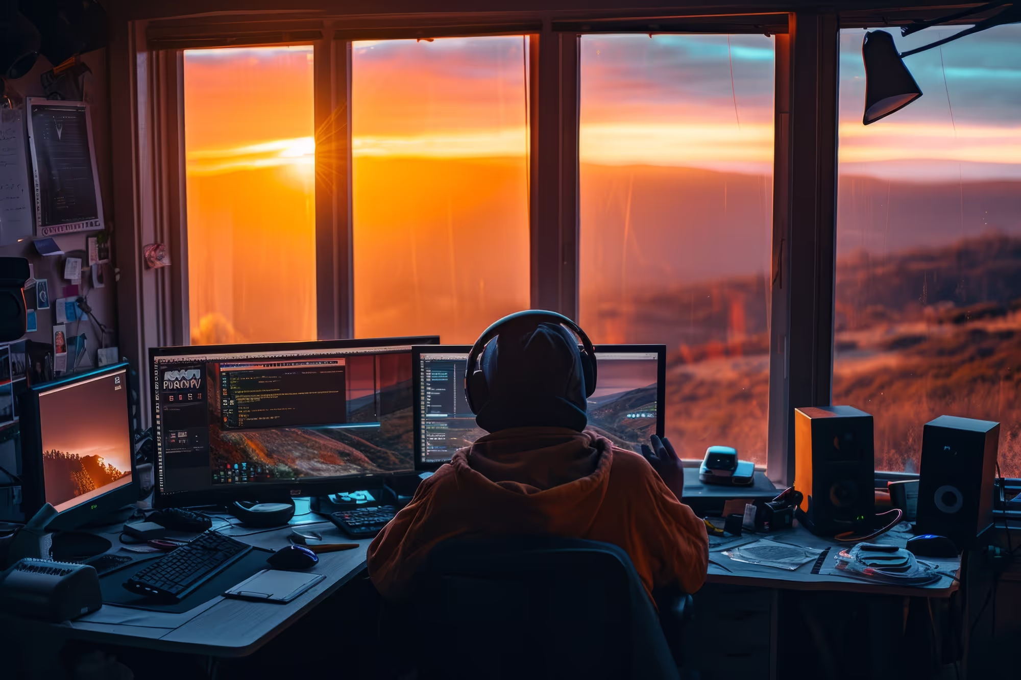 Someone using laptop in the office